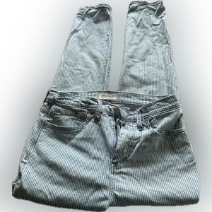 Madewell Blue and White Striped Skinny Jeans